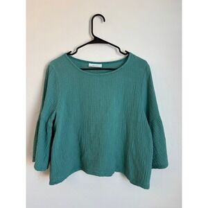 Bryn Walker Frida Cotton Gauzey Top‎ Lightweight Preppy Summer Coastal Office